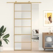 Porta deslizante 76x205 cm vidro ESG fosco/alumínio dourado