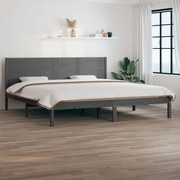 Estrutura de cama 200x200 cm pinho maciço cinzento