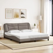 vidaXL Estrutura de cama sem colchão Hvar 180x200 cm tecido castanho-acinzentado