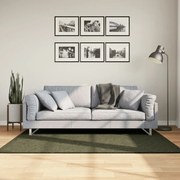 vidaXL Tapete pelo curto macio lavável HUARTE 120x170cm verde-floresta