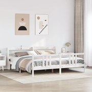 vidaXL Estrutura de cama c/ cabeceira sem colchão 200x200 cm branco