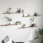 vidaXL Prancha de Estante para Livros 4 pcs Castanho 100 x 40 x 1.5cm