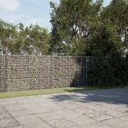 vidaXL Cesto gabião com cobertura 400x50x150 cm ferro galvanizado