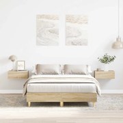 vidaXL Estrutura de cama sem colchão 135x190 cm carvalho sonoma