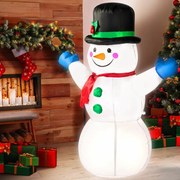 Boneco de neve insuflável XL iluminado 120 x 100 x 50 cm Branco