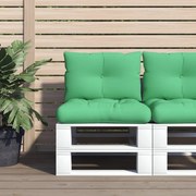 vidaXL Almofadões para móveis de paletes 2 pcs tecido verde