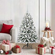 vidaXL Árvore de Natal Artificial Verde e Branco 120 cm PVC e Metal