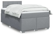 Cama com molas/colchão 120x200 cm tecido cinza-claro