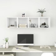vidaXL Armários de parede 4pcs 37x37x37 cm derivados de madeira branco