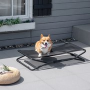 Cama Elevada para Cães Dobrável Cama para Animais de Estimação Pequenos e Médios com Tecido de Malha Respirável Estrutura de Aço para Interior e Exter