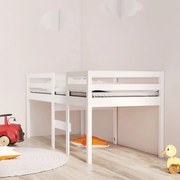 vidaXL Cama alta 80x200 cm madeira de pinho maciça branco