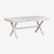 Mesa De Jantar Extensível Retangular De Alumínio (180-240x90 Cm) Karena Gardénia Branco - Sklum