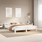vidaXL Cama sem colchão 200x200 cm madeira de pinho maciça branco