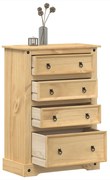 vidaXL Armário com gavetas Corona 80x43x114 cm madeira de pinho maciça