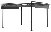 Outsunny Pérgola 3x4 Pérgola de Jardim com Teto Retrátil de Poliéster