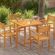 vidaXL Tampo de mesa quadrado 90x90x2,5 cm madeira de teca maciça