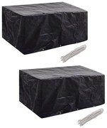 vidaXL Conjunto capas p/ mobiliário jardim 2 pcs 10 ilhós 240x140 cm