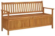 vidaXL Banco de arrumação para jardim 148 cm madeira de acácia maciça