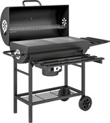 Outsunny Churrasqueira a Carvão em Aço BBQ Smoker com Tampa Alças Termómetro Rodas Móvel 114 x 65 x 95 cm | Aosom Portugal