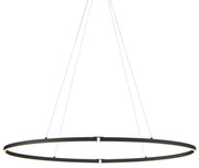 Candeeiro suspenso de design preto oval 120cm incl. LED regulável em 3 níveis - Ovallo