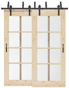 vidaXL Kit de ferragens para porta deslizante 183 cm aço preto