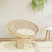 vidaXL Almofadão redondo Ø 60 x11 cm tecido oxford branco nata
