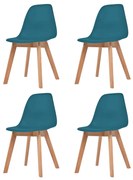 vidaXL Cadeiras de jantar 4 pcs plástico turquesa