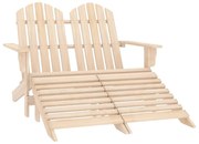 vidaXL Cadeira de jardim e otomano Adirondack 2 lugares abeto
