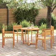 vidaXL Cadeiras de jardim 4 peças 50x53x80 cm madeira maciça acácia