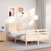 vidaXL Estrutura de cama com cabeceira 120x200 cmmadeira maciça