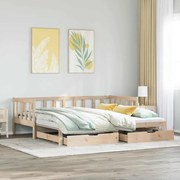 Sofá-cama com gavetão e gavetas sem colchão 90x190 cm