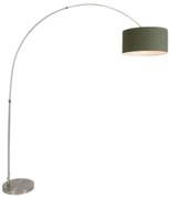 Candeeiro de Arco em Aço com Abajur Verde Musgo 50/50/25 - XXL Moderno