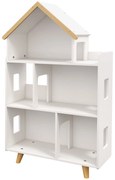 ZONEKIZ Estante para Crianças Organizador Infantil de 3 Níveis para Brinquedos 65x25x108,5 cm Branco | Aosom Portugal