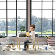 Conjunto de Mesa e Cadeira Infantil Mesa para Crianças com Bancada de Blocos de Construção e Rolo de Papel Branco