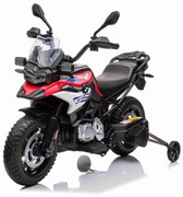 Moto eléctrica para crianças BMW F850 GS, 12V,Rodas Soft EVA, 2 motores x 35W, luzes LED, rodas auxiliares, MP3 player com entrada USB/Aux, Vermelha