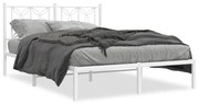 Estrutura de cama com cabeceira 140x190 cm metal branco