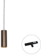 Design hanglamp donkerbrons incl. rail adapter 1-fase - Slimline Tubo Design