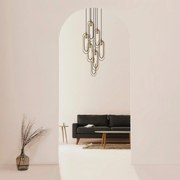 Candeeiro de Teto Chandelier Cerco – Preto e Dourado – 48 x 48 cm