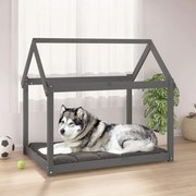 vidaXL Cama para cães 111x80x100 cm madeira de pinho maciça cinza