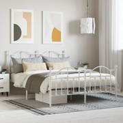 vidaXL Estrutura de cama com cabeceira e pés 140x200 cm metal branco