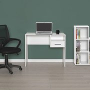 Secretária "Pure" com Gaveta e Prateleira - 90 x 75 x 50 cm - Branco -
