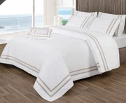 Cama 160x200 cm - Percal 400 Fios - Jogos de lençóis cor branco - Premium Eliot