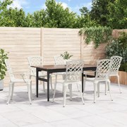 vidaXL Cadeiras de jardim 6 pcs alumínio fundido branco