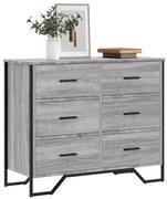 vidaXL Cómoda 91x35,5x74,5 cm derivados de madeira cinzento sonoma