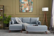 Sofá-Cama de Canto Bella – Azul – 205x85x140 cm