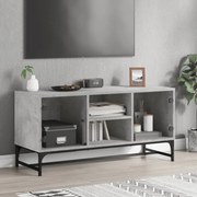 vidaXL Móvel de TV c/ portas de vidro 102x37x50 cm cinza cimento