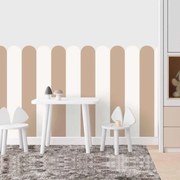 Papel de parede têxtil Arco - Brown Beige (bege neutro - ideal para misturar e combinar)
