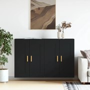 vidaXL Móveis de parede 2 pcs derivados de madeira preto