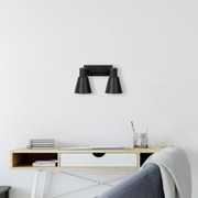 Candeeiro de Parede Funnel – Preto e Dourado – 38 x 21 x 21 cm