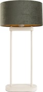 Candeeiro de Mesa Bege com Abajur Oval Verde e Interior Dourado 35cm - Thijmen